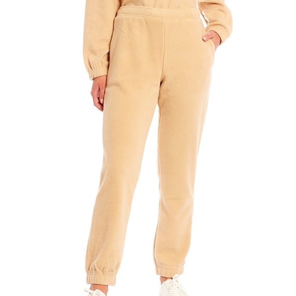 NIA Fleece Elastic Cuffed High Rise Pull-On Coordinating Joggers